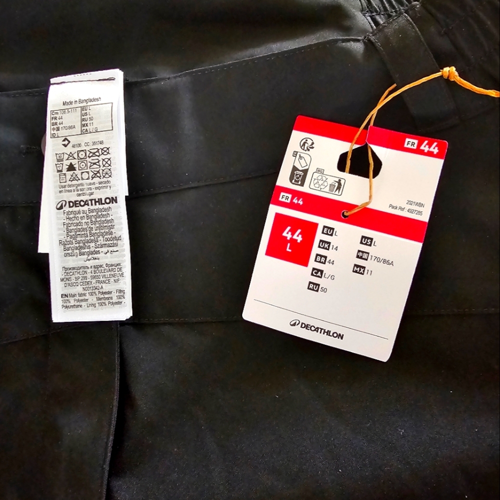 Decathalon Wedze Black Ski Pants NWT